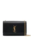 Saint Laurent Logo-plaque Chain Shoulder Bag In Black