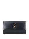 Saint Laurent Logo-plaque Chain-strap Clutch Bag In Black