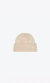 Saint Laurent Logo-plaque Chunky Knit Cashmere Beanie In Nude