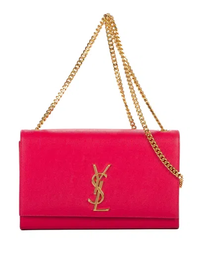 Pre-owned Saint Laurent Logo-plaque Cross-body Bag In Pink