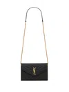 Saint Laurent Logo-plaque Crossbody Bag In Black