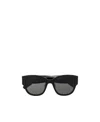Saint Laurent Logo-plaque Detail Sunglasses In Black