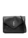 Saint Laurent Logo-plaque Envelope Shoulder Bag In Black