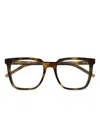 Saint Laurent Logo-plaque Glasses In 褐色