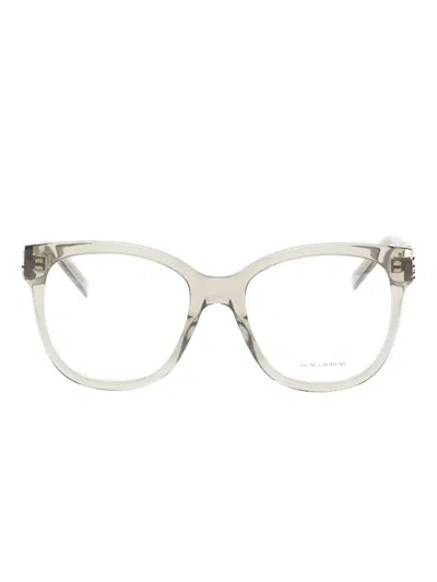Saint Laurent Logo-plaque Glasses In White