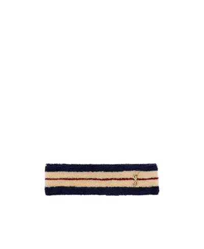 Saint Laurent Logo-plaque Headband In Black