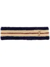 Saint Laurent Women's Headband In Terrycloth In Blau