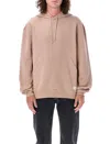 Saint Laurent Oversized Hoodie With Kangaroo Pocket And Ribbed Finish In Brown