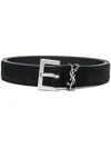 Saint Laurent Cassandre Belt Square Buckle Accessories In Black