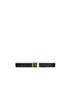 Saint Laurent Logo Plaque Belt In Black