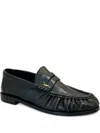 Saint Laurent Logo-plaque Leather Loafers In Black