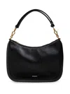 Saint Laurent Leather Shoulder Bag With Frontal Logo In Schwarz