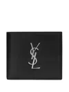 Saint Laurent Logo-plaque Leather Wallet In Black