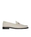 Saint Laurent Off-white Monogram Penny Loafers In White