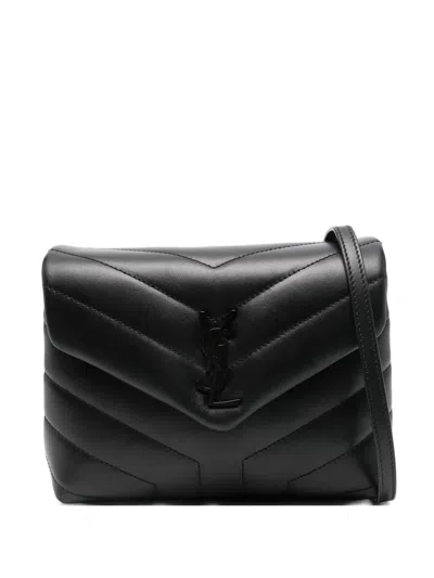 Saint Laurent Logo-plaque Mini Bag In Black