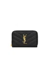 Saint Laurent Women's Monogram Zip Around Wallet In Black