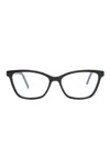 Saint Laurent Logo-plaque Rectangle-frame Glasses In Schwarz