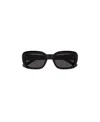 Saint Laurent Logo-plaque Rectangle-frame Sunglasses In Black