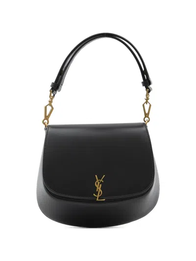 Saint Laurent Nola Logo Plaque Tote Bag In Black