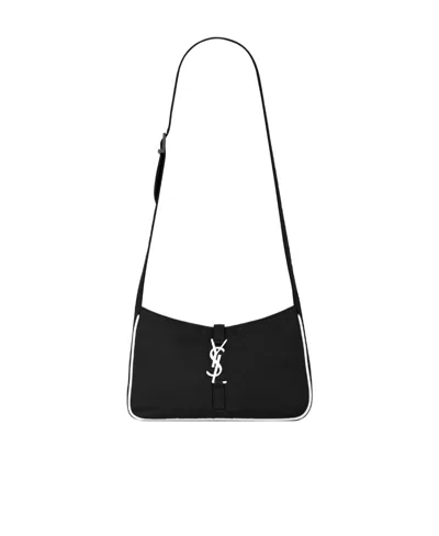 Saint Laurent Logo-plaque Shoulder Bag In Black