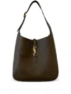 Saint Laurent Logo-plaque Shoulder Bag In Brown