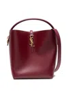 Saint Laurent Logo-plaque Shoulder Bag In Burgundy