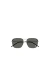 Saint Laurent Logo-plaque Square-frame Sunglasses In Black