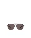 Saint Laurent Logo-plaque Square-frame Sunglasses In Black