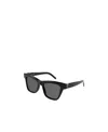 Saint Laurent Logo-plaque Square-frame Sunglasses In Black
