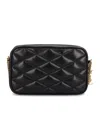 Saint Laurent Logo Plaque Zip-up Shoulder Bag In Black