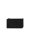 Saint Laurent Logo Plaque Zipped Cardholder In Black