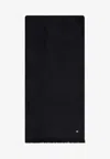 Saint Laurent Logo-plate Wool Scarf In Black