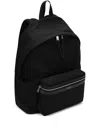 Saint Laurent Men Black Canvas City Backpack In Black