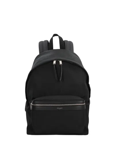 Saint Laurent Logo-print Backpack In Black