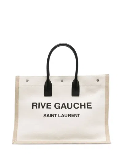 Saint Laurent Logo-print Canvas Tote Bag