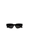 Saint Laurent Logo-print Cat-eye Sunglasses In Black