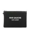 Saint Laurent Logo-print Clutch In Black