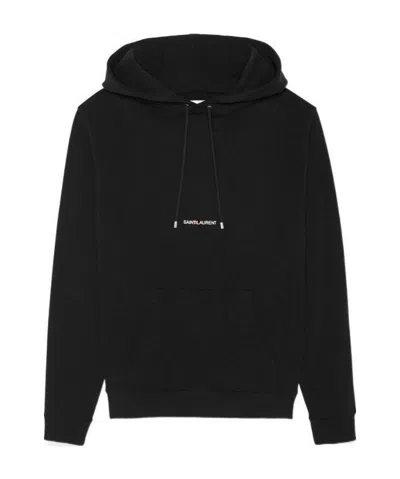 SAINT LAURENT SAINT LAURENT LOGO PRINTED DRAWSTRING HOODIE