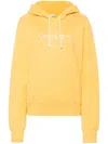 Saint Laurent Biologic Cotton Oversize Sweatshirt With Embroidered Logo In Yellow