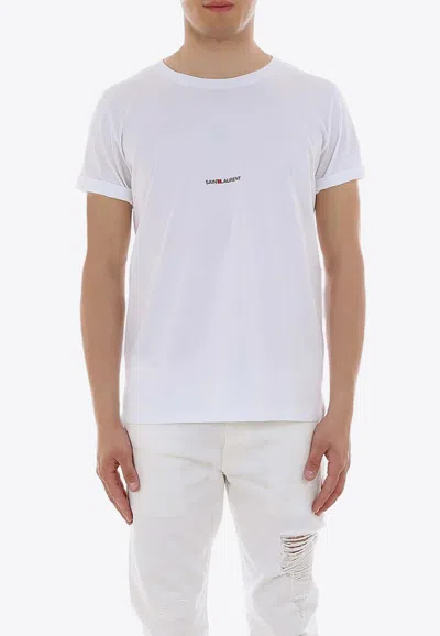 SAINT LAURENT LOGO PRINT CREWNECK T-SHIRT