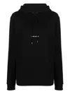 Saint Laurent Logo-print Drawstring Hoodie In Black