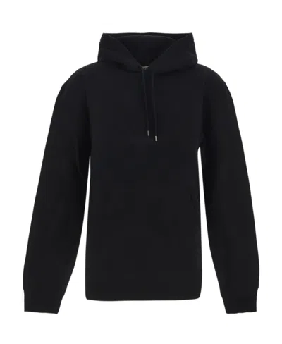 SAINT LAURENT SAINT LAURENT LOGO EMBROIDERED DRAWSTRING HOODIE