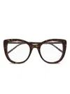 Saint Laurent Logo-print Glasses In 褐色