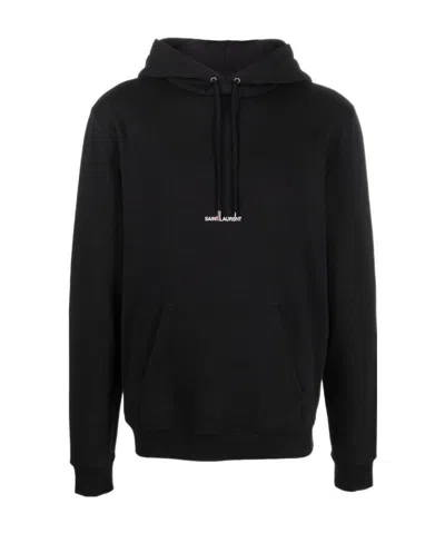 SAINT LAURENT SAINT LAURENT LOGO PRINTED DRAWSTRING HOODIE