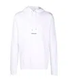 Saint Laurent Signature Logo Cropped Hooded Sweatshirt In White