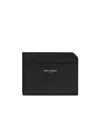 Saint Laurent Paris Open Card Case In Smooth Leather In Black