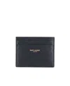Saint Laurent Logo-print Leather Cardholder In Black