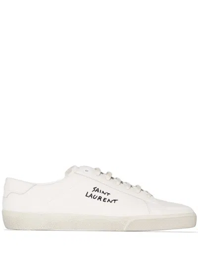 SAINT LAURENT SAINT LAURENT LOGO PRINT LOW TOP SNEAKERS