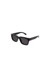 Saint Laurent Logo-print Rectangle-frame Sunglasses In Black