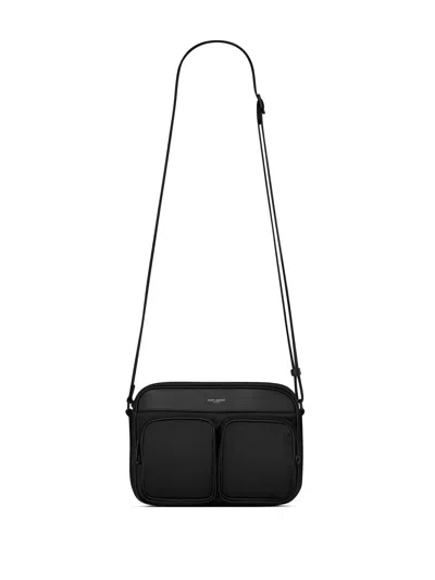 Saint Laurent Logo-print Shoulder Bag In Black